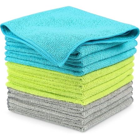 Microfiber Cleaning Cloth-24PK, Soft Microfiber Towels for Cars, Absorbent Cleaning Rags, Lint-Free Streak-Free Wash Cloths for House, Kitchen, Window(12in.x12in)