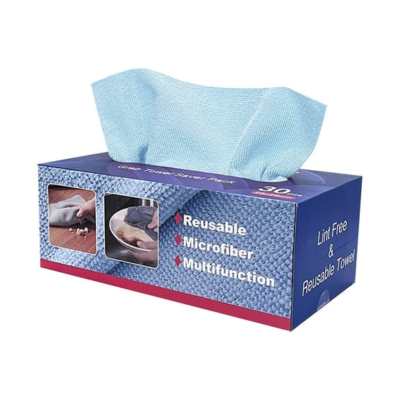 Microfiber Cleaning Cloth,30 Pack Cleaning Rags, Lint-Free, Ultra Absorbent Reusable Paper Towels for Home, Kitchen, Car, Garage or Shop, Dish Rags,Suitable for BBQ,Parties,Gatherings(11"*11")