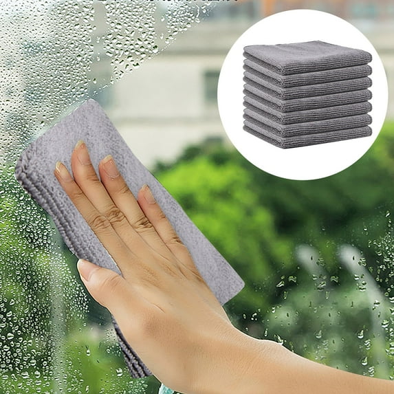 Microfiber Cleaning Cloth 5 Pack, Premium Microfiber Towels for Cars, Lint Free, Scratch-Free, Highly Absorbent, Reusable Cleaning Rags for Car, Household, Kitchen, 11.8"X11.8" kitchen towels Grey