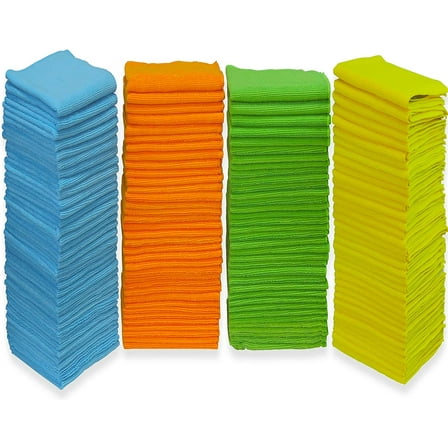 Microfiber Cleaning Cloth 50 Pack, 12" x 12", 4 Colors