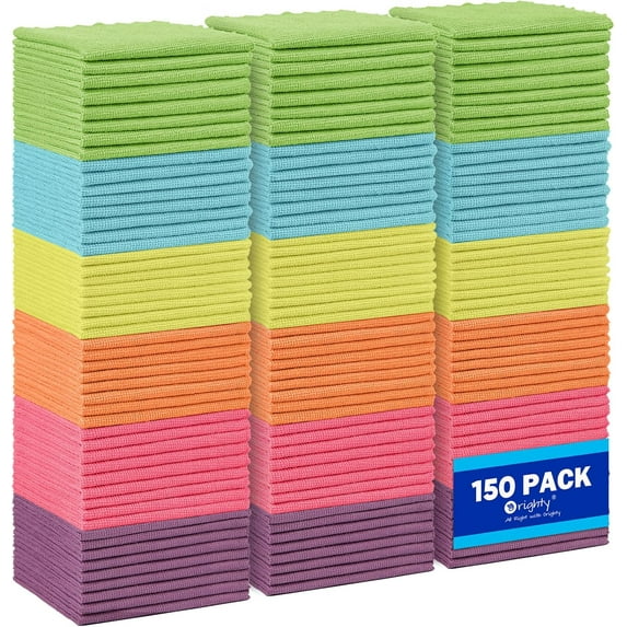 Microfiber Cleaning Cloth 50 Pack, Highly Absorbent Cleaning Supplies, Lint Free Cloths for Multiple-use, Powerful Clean Rags for House, Kitchen, Car Care (Multi-Color) 11.5 x11.5 inch
