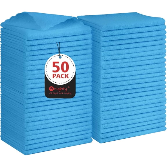 Microfiber Cleaning Cloth 50 Pack, Highly Absorbent Cleaning Supplies, Lint Free Cloths for Multiple-use, Powerful Clean Rags for House, Kitchen, Car Care (Multi-Color) 11.5 x11.5 inch