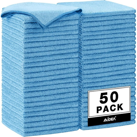 Microfiber Cleaning Cloth, 50PK, Microfiber Towels for Cars, Premium Wash Cloths, Dusting Cloth Cleaning Rags, Absorbent Towels for SUVs, House, Kitchen, Window, Cleaning Supplies12×12"