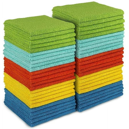 Microfiber Cleaning Cloth, 50PK, Microfiber Towels for Cars, All Purpose Cleaning Rags for House, Dusting Cloth for Kitchen, Car, Window, 12"×12"