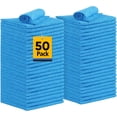 thumbnail image 1 of Microfiber Cleaning Cloth, 50PK Reusable Shop Rags Bulk Microfiber Cleaning Cloth Lint Free Cleaning Towels for Car Kitchen Automotive Bar Mechanic Restaurant Garage, 11.5"x11.5", Multicolor, 1 of 5