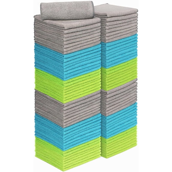 Microfiber Cleaning Cloth-50PK, Soft Microfiber Towels for Cars, Absorbent Cleaning Rags, Lint-Free Streak-Free Wash Cloths for House, Kitchen, Window(12in.x12in)