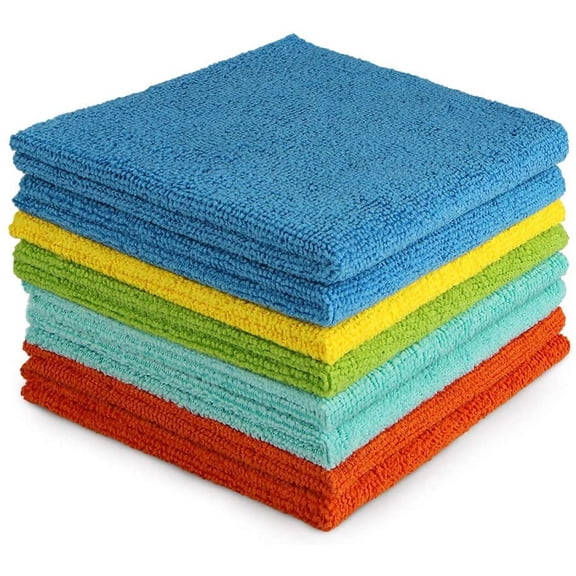 Microfiber Cleaning Cloth, 50Pcs, All Purpose Microfiber Towels, Absorbent Cleaning Rags Kitchen Towels, Lint Free Dusting Cloth for House, Kitchen, Car, Window, 12"×12"