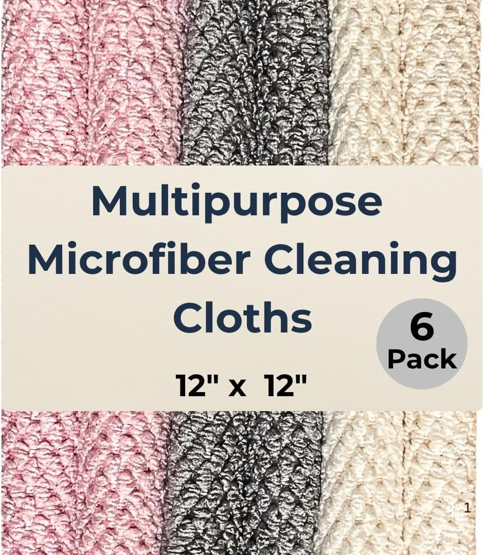 Microfiber Cleaning Cloth All-Purpose Microfiber Towels - 6 Pack - 12 ...