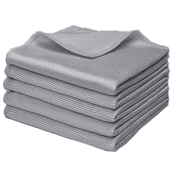 Microfiber Cleaning Cloth,Bexikou Lint Free Window Cleaning Cloth,12*16 inches Microfiber Cloth for Quickly Clean Windows, Windshields, Mirrors, and Stainless Steel- 5 Pack(Gray)
