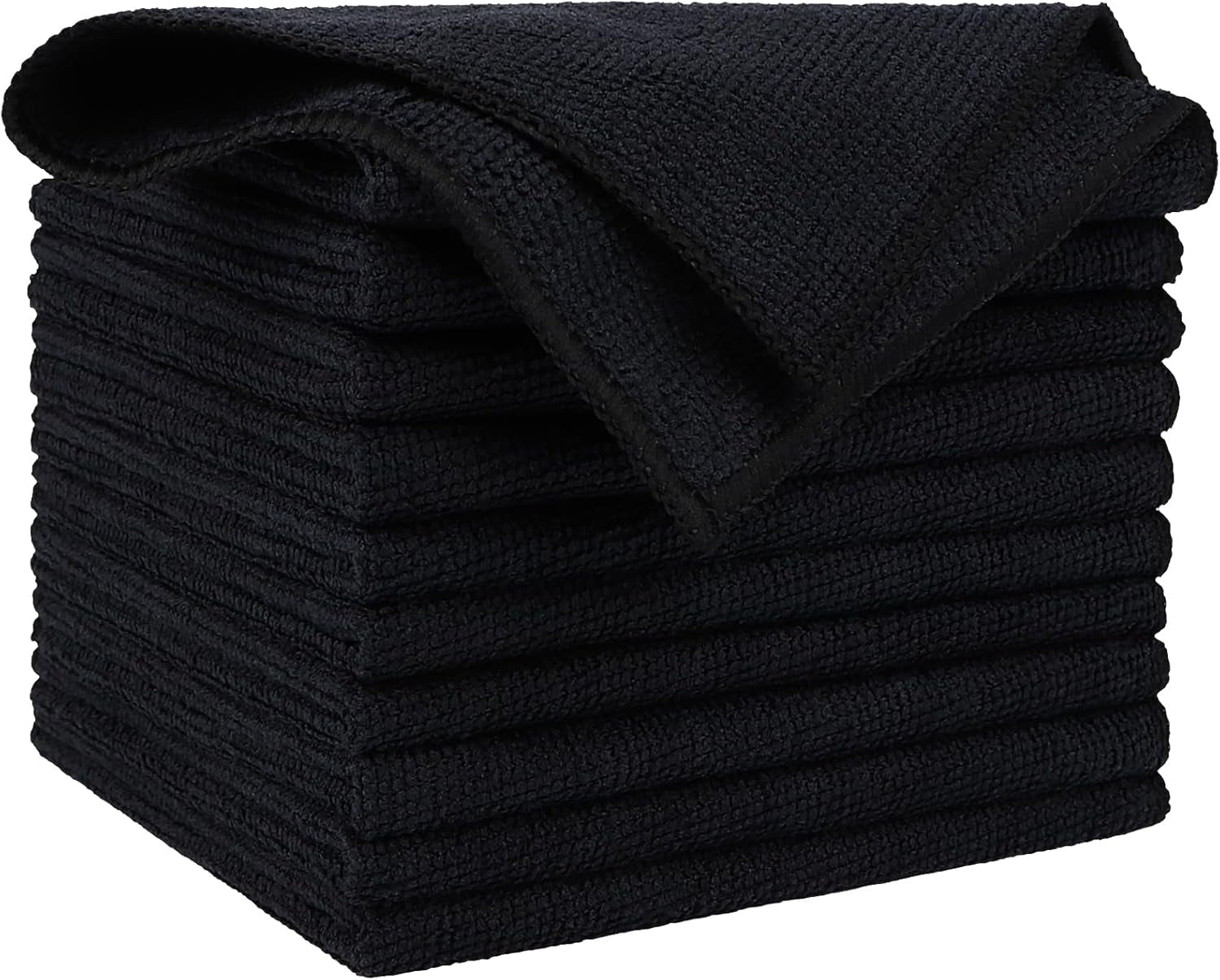 AIDEA Microfiber Cleaning Cloth Black 10PK, Microfiber Towels for Cars ...