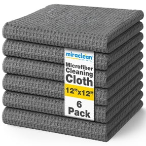 Microfiber Cleaning Cloth Black 12 Pack Premium Microfiber Towels for Cars, Lint Free, Scratch-Free, Highly Absorbent, Reusable Cleaning Rags for Car, 320 GSM Household, Kitchen, Window, 12" x 12"