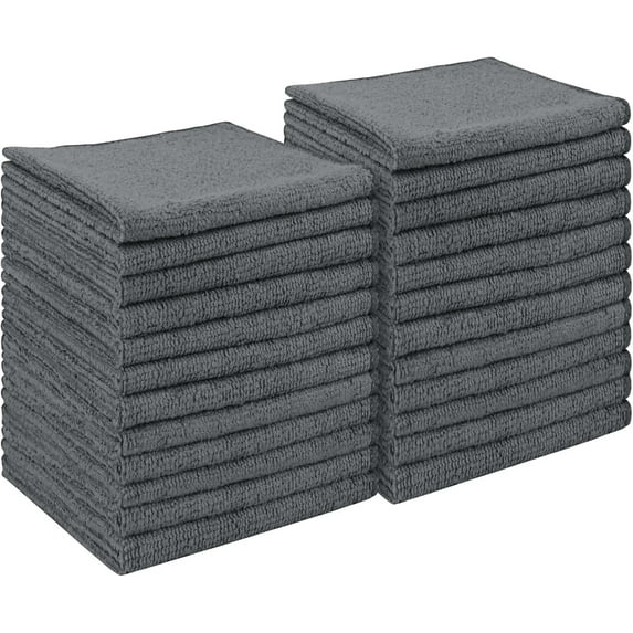 Microfiber Cleaning Cloth Black 50 Pcs, Microfiber Towels for Cars, Premium Car Cloths, Dusting Cloth Lint Free Cleaning Rags for SUVs, House, Kitchen, Window, Workshops,11.5×11.5"