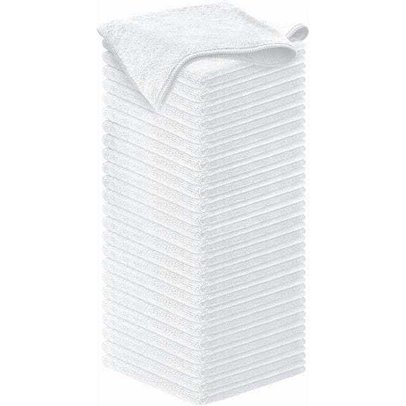 Microfiber Cleaning Cloth Grey - 12 Pcs (12.5"x12.5") - High Performance - 1200 Washes, Ultra Absorbent Microfiber Towel Weave Grime & Liquid for Streak-Free Mirror Shine - Car Washing Cloth