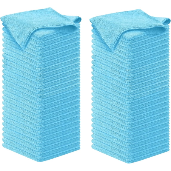 Microfiber Cleaning Cloth Grey - 50 Pcs (12.5"x12.5") - High Performance - 1200 Washes, Ultra Absorbent Microfiber Towel Weave Grime & Liquid for Streak-Free Mirror Shine - Car Washing Cloth