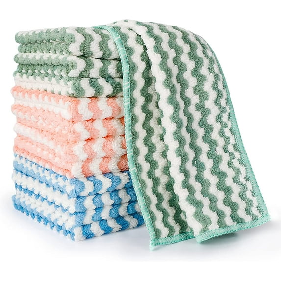 Microfiber Cleaning Cloth, All Purpose Cleaning Rag - Ultra Absorbent Microfiber Towel with 5 Color Assorted, Premium Cleaning Towels, Dust, Polish, Lint Free & Scratch (50-Pack,12"X12")