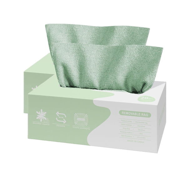 Microfiber Cleaning Cloth Rags In A Box 20 Count, 7.9 x 7.9 In Reusable Edgeless Towels, High Water And Oil Absorption, Lint‑Free Polishing For Cars Kitchens Bathrooms Windows, Washable Travel