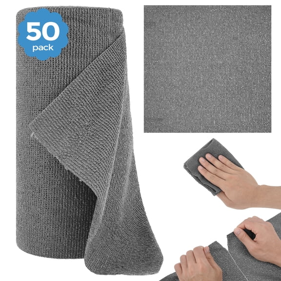 Microfiber Cleaning Cloth, Roll 10" x 10" Tear-Away Towel Reusable, Washable & Absorbent Rags for Kitchen, Home & Car