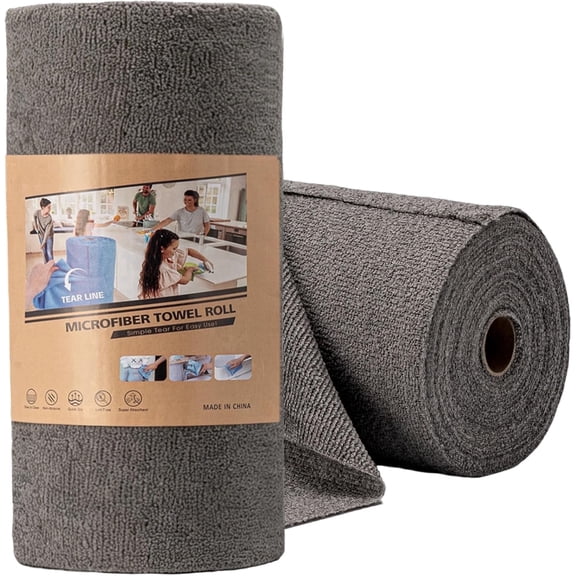 Microfiber Cleaning Cloth Roll -75 Pack, Tear Away Microfiber Towels 11.8" x 11.8", Reusable Washable Scratch Free for Kitchen Bathroom Cleaning Supplies