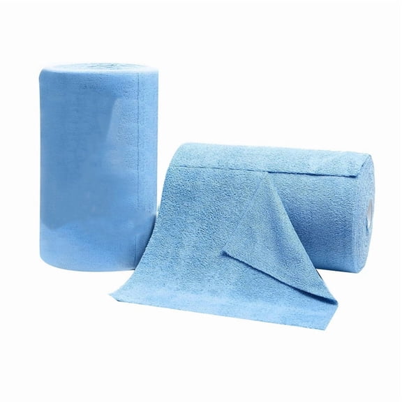 Microfiber Cleaning Cloth Roll,Reusable Tear Away Microfiber Towels,Washable Ultra Absorbent Rags 2 Roll Blue