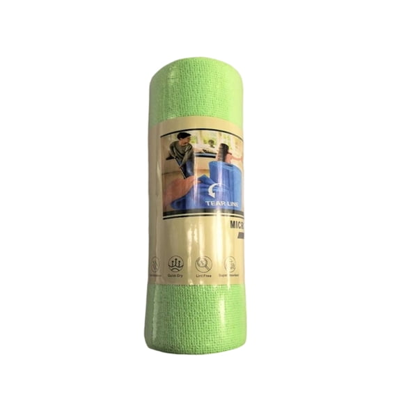 Microfiber Cleaning Cloth Roll - Tear Away Towels, Reusable Washable Rags, Towels, For Kitchen Car Drying Dishes,Green