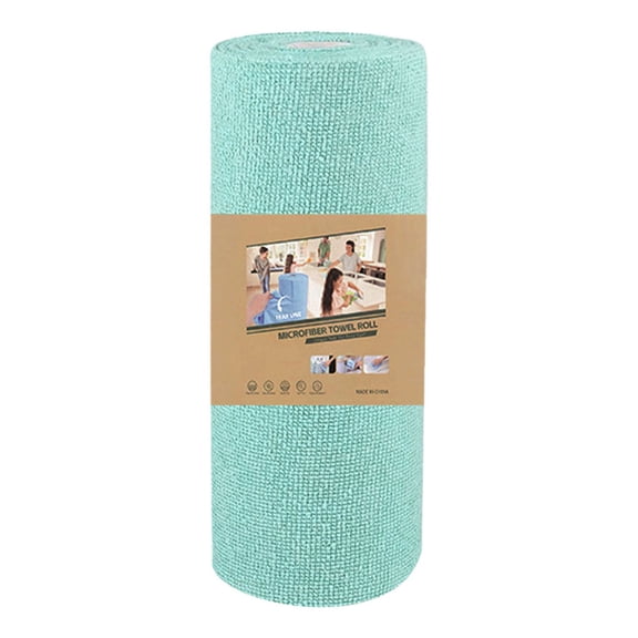 Microfiber Cleaning Cloth Roll - Tear Away Towels, Reusable Washable Rags, Towels for Kitchen Car Drying Dishes,Reusable Multi-Purpose Microfiber Cleaning Towels on a Roll,20 Count,Green,9.8x9.8"