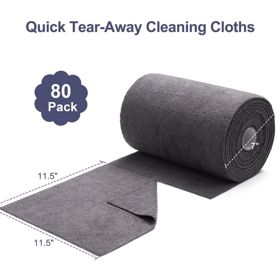 Microfiber Cleaning Cloth Roll – Tear Away Towels, Reusable & Washable Rags for Car Detailing, Garage, Kitchen & Household Cleaning