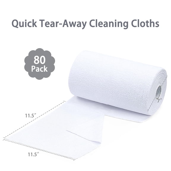 Microfiber Cleaning Cloth Roll –  Tear Away Towels, Reusable & Washable Rags for Car Detailing, Garage, Kitchen & Household Cleaning