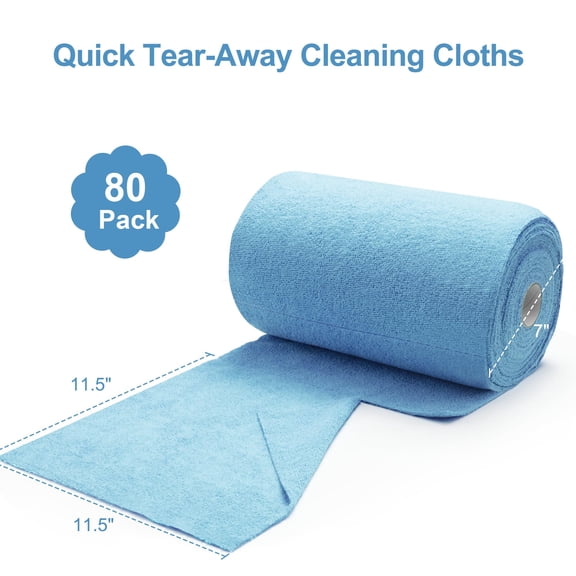 Microfiber Cleaning Cloth Roll – Tear Away Towels, Reusable & Washable Rags for Car Detailing, Garage, Kitchen & Household Cleaning