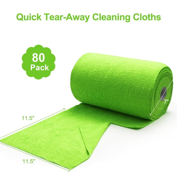 Microfiber Cleaning Cloth Roll – Tear Away Towels, Reusable & Washable Rags for Car Detailing, Garage, Kitchen & Household Cleaning