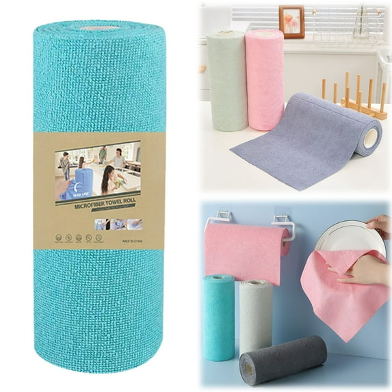 Microfiber Cleaning Cloth Roll Tear Towels Reusable Washable Rags 20 Towels For Kitchen Car Drying Dishes