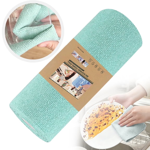 Microfiber Cleaning Cloth Roll with 20 Tear-Off Sheets, Reusable Washable Rags for Kitchen, Car, and Dish Drying