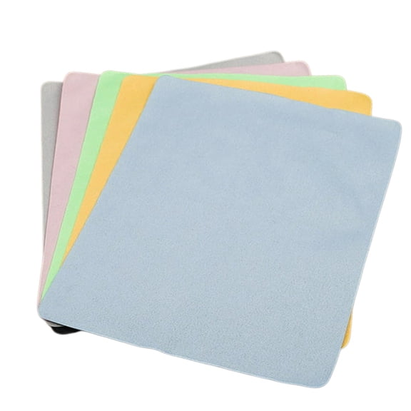 Microfiber Cleaning Cloth Set of 5 for Eyeglasses and Screens, Lint-Free Lens Cleaning Cloth for Sunglasses Camera Optics and Monitors, Reusable Washable Cleaning Towels for Phones,Black