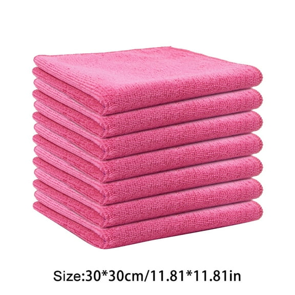 Microfiber Cleaning Cloth Set,Combination Soft & Absorbent,10PCS,11.81"×11.81"(Pink)