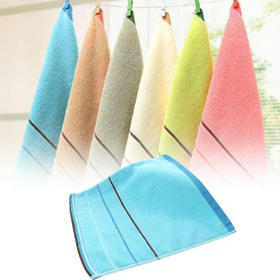 Microfiber Cleaning Cloth Wash Cloths Cleaning Rags Kitchen Dish Towels Hand Towels 1Pcs Square Pure Cotton Towel Dish Cloths for Washing Dishes Blue 13.4x13.4 In
