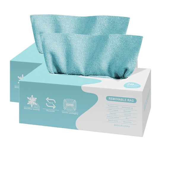 Microfiber Cleaning Cloths - 20 Count Edgeless Towels for Cars & Home, High Absorbency Reusable Rags for Kitchen, Dusting, and Wet/Dry Cleaning, 7.9 x 7.9