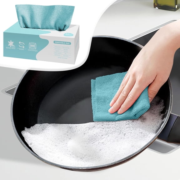 Microfiber Cleaning Cloths, 20 Count in Box, 7.9x7.9 Inch Reusable Edgeless Towels for Car, Kitchen, Windows, and Household Cleaning