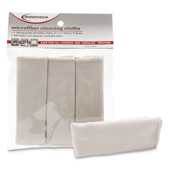 Microfiber Cleaning Cloths, 6 x 7, Unscented, Gray, 3/Pack | Bundle of 10 Packs
