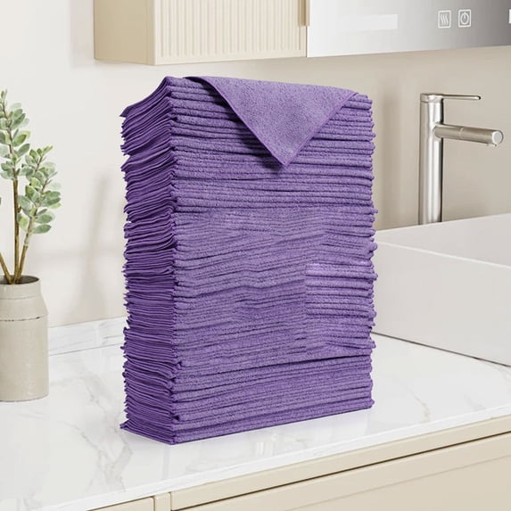 Microfiber Cleaning Cloths, All-Purpose Cleaning Towels, Soft Absorbent Cleaning Rags Kitchen Towels, Lint-Free Dusting Cloth for House, Kitchen, Car, Window-(9.84in)
