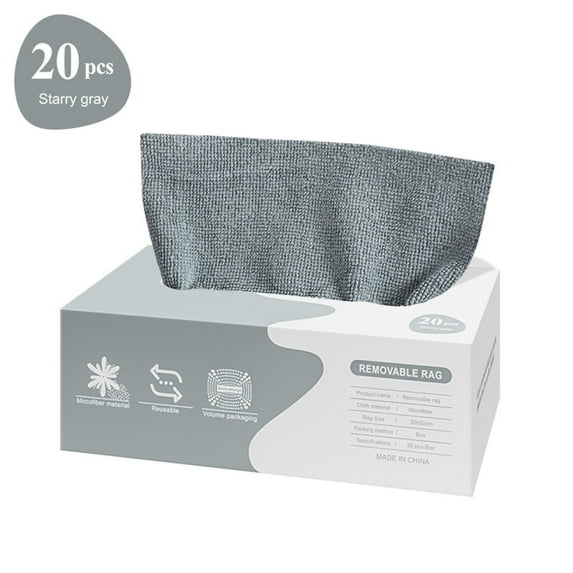 Microfiber Cleaning Cloths in a Box, 20 Ct Reusable Wipes for Cars, 7.9x7.9 inch Edgeless Towels for Detailing, Highly Absorbent Shop Rags for Kitchen, Home, Garage, Streak-Free Dusting Cloths