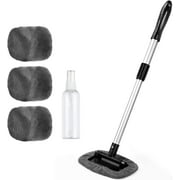 Microfiber Cleaning Cloths, Car Cleaning Supplies, Car Wash Mop, Cleaner Glass Cleaning Tool, Brush Kit for Car Window, for Gifts, Gray,