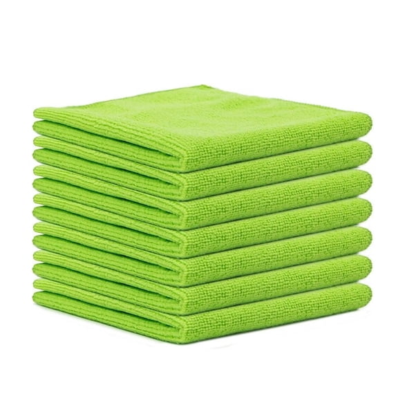 Microfiber Cleaning Cloths Double-Sided for Kitchen, Car, and Bathroom - Soft Scrubbing Towels for Dishes, Stainless Steel, Glass - Reusable Dusting Rags with Water Only Cleaning - 5 Pack
