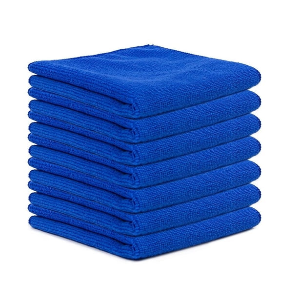 Microfiber Cleaning Cloths Double-Sided for Kitchen, Car, and Bathroom - Soft Scrubbing Towels for Dishes, Stainless Steel, Glass - Reusable Dusting Rags with Water Only Cleaning - 5 Pack