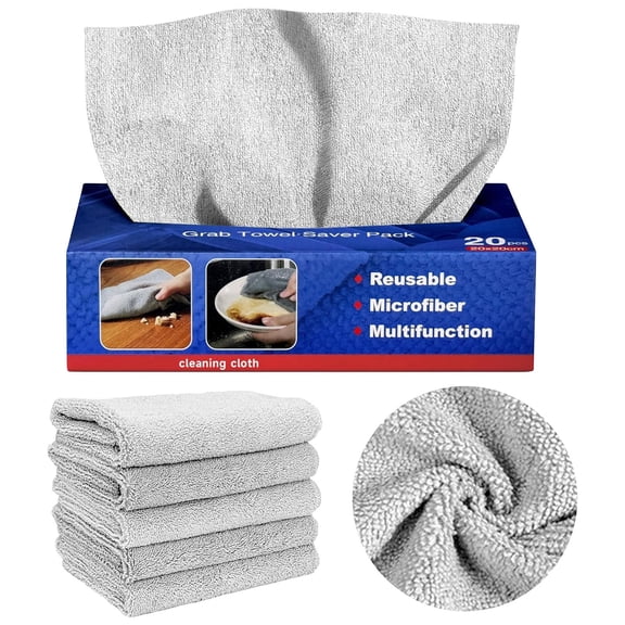 Microfiber Cleaning Cloths, Extra Absorbent Reusable Cleaning Rags, Lint Free Towels for Kitchen, Car, and Household Surfaces