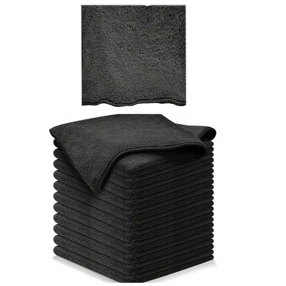 Microfiber Cleaning Cloths for Kitchen and Car - 10 Pack Multi-Use Washable Towels for Dishes, Auto Detailing, Home Cleaning - Highly Absorbent, Scratch-Free Scrubbing Pads