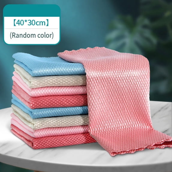 Microfiber Cleaning Cloths, Lint-Free No Water Stains Microfiber Towels, Super Absorbent Multipurpose Cleaning Cloth for Windows Dishes Glass Surfaces