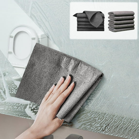 Microfiber Cleaning Cloths | No-Streak Thickened Reusable Rags | 11.8x11.8 in | Lint-Free Absorbent Washable Towels for Glass Mirrors Cars Stainless Steel | 5 Pack