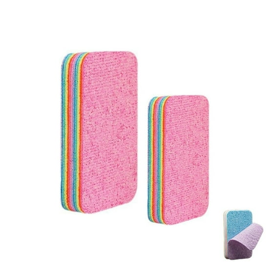Microfiber Cleaning Cloths,Pack of 2 Portable Tearable Cloth Rag for Bathroom,QZS Reusable Stain Remover Sponge for Kitchen,Bathroom,2Size