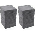 thumbnail image 1 of Microfiber Cleaning Cloths with Poly Scour Scrub Side, 13 x 13 inches, 50 Pack, Glass Car Window Dish Cloths, Reusable and Machine Washable, Lint-Free, Medium Grey, 1 of 5