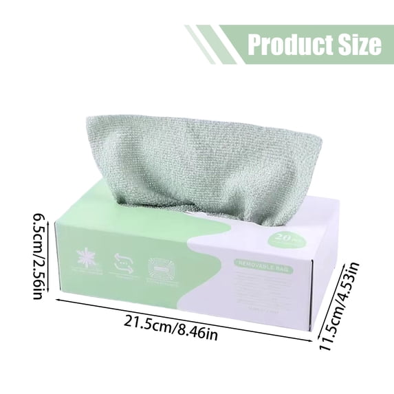 Microfiber Cleaning Cloths, Reusable Cleaning Towels in Box,8.46"×4.53"×2.56",20PCS/1 Box(Green)