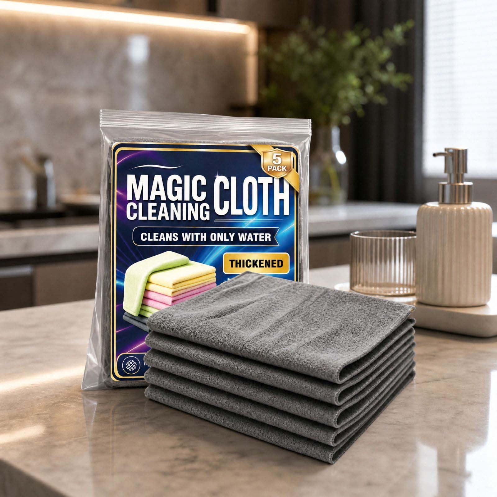 Microfiber Cleaning Cloths Reusable Thick Cleaning Rags Lint Free ...